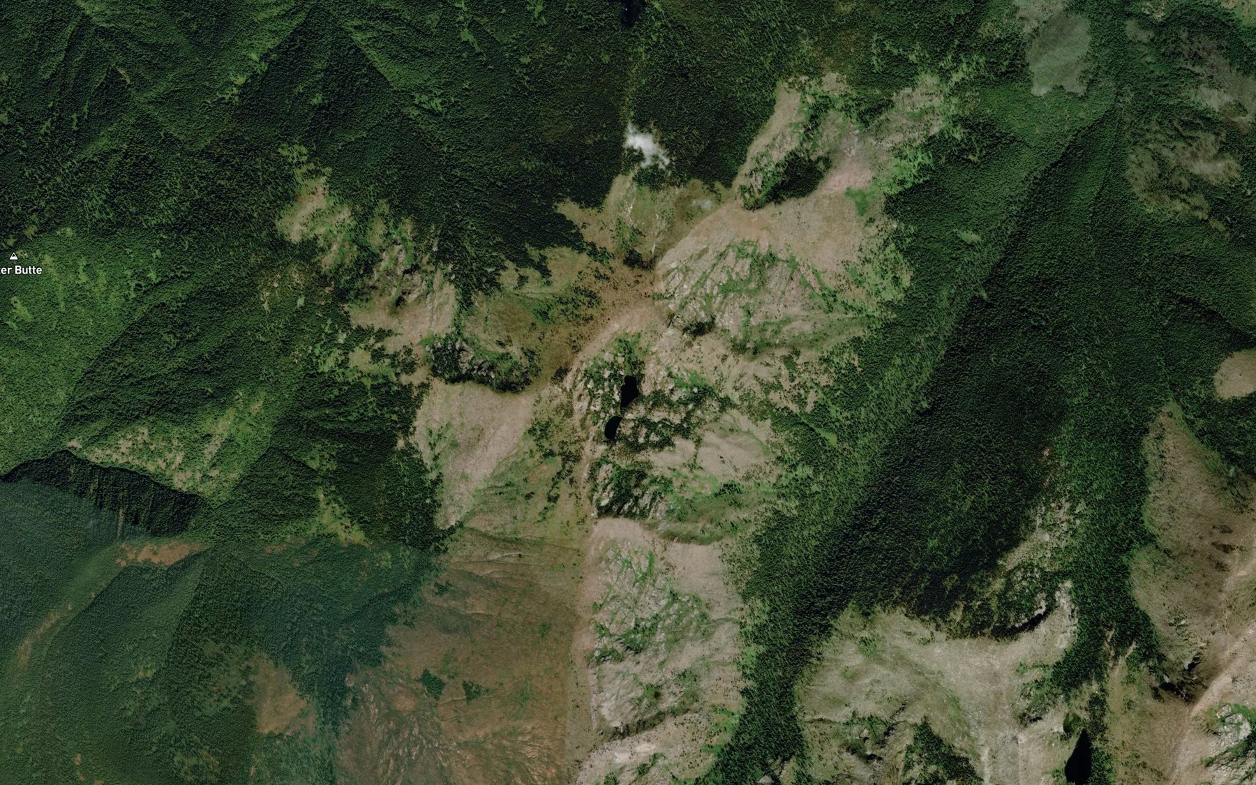 Satellite map of the Highline Lakes