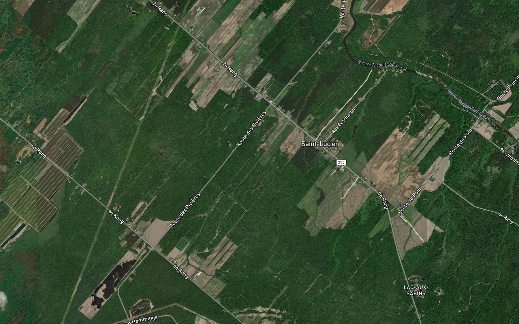 Satellite map of the Ruisseau Leveille