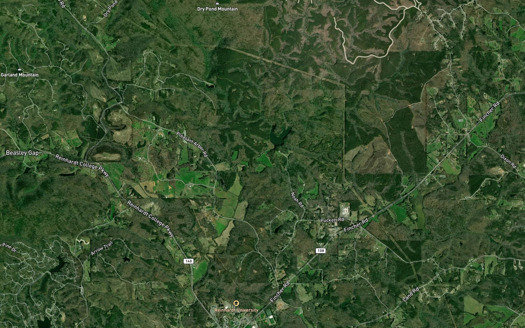Satellite map of the McCory Creek