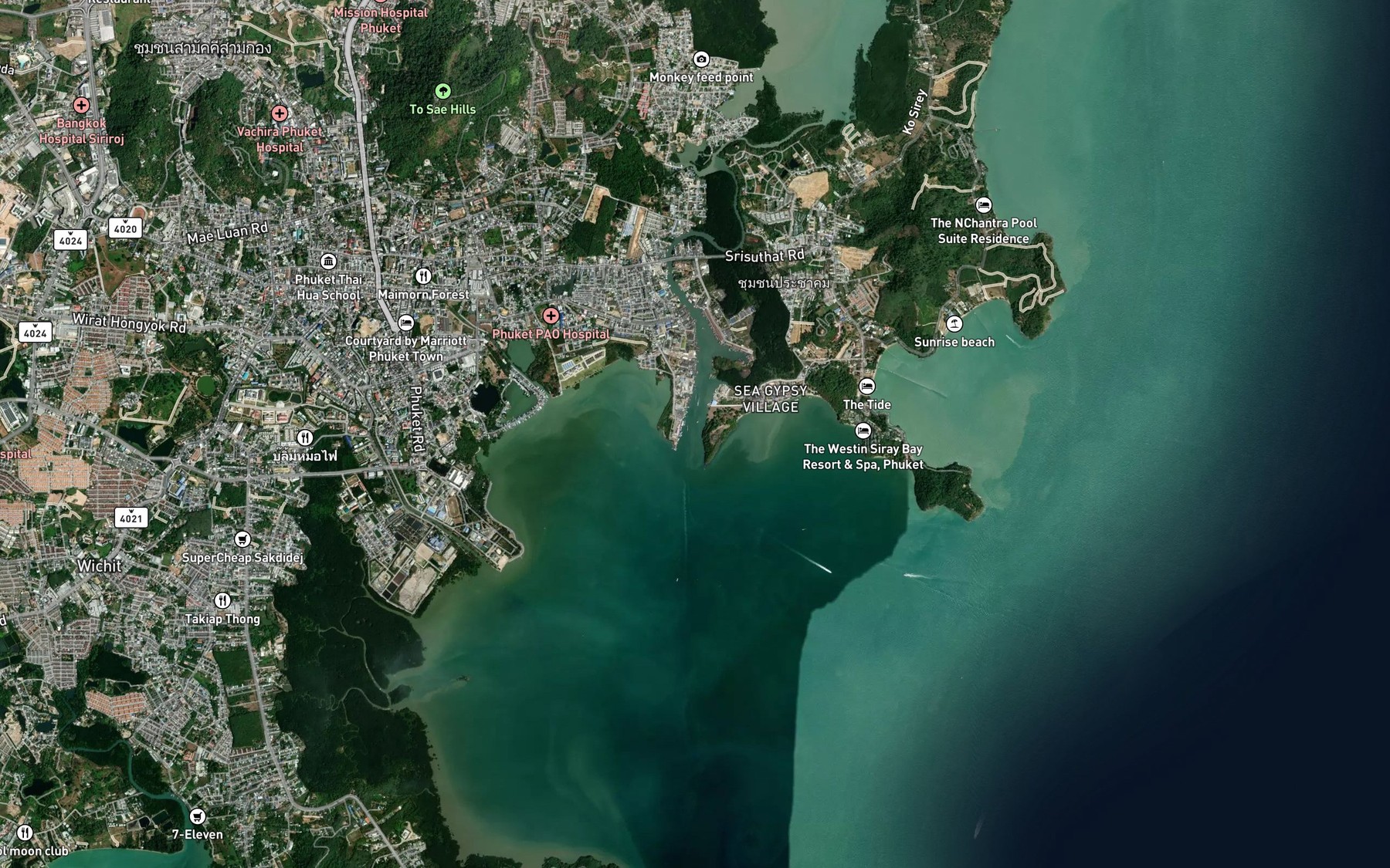 Satellite map of the Khlong Tha Chin