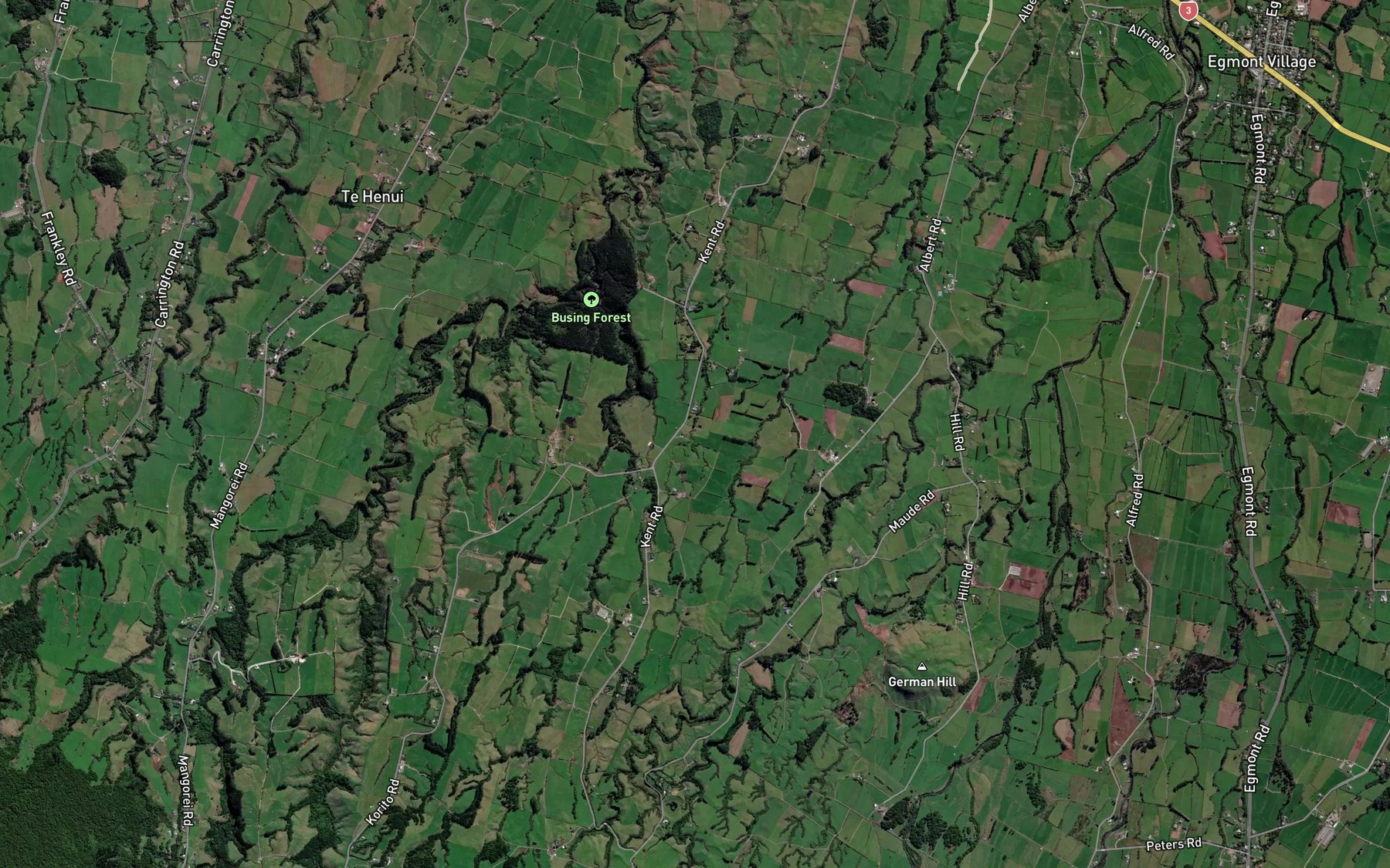 Satellite map of the Mangamohoe Stream