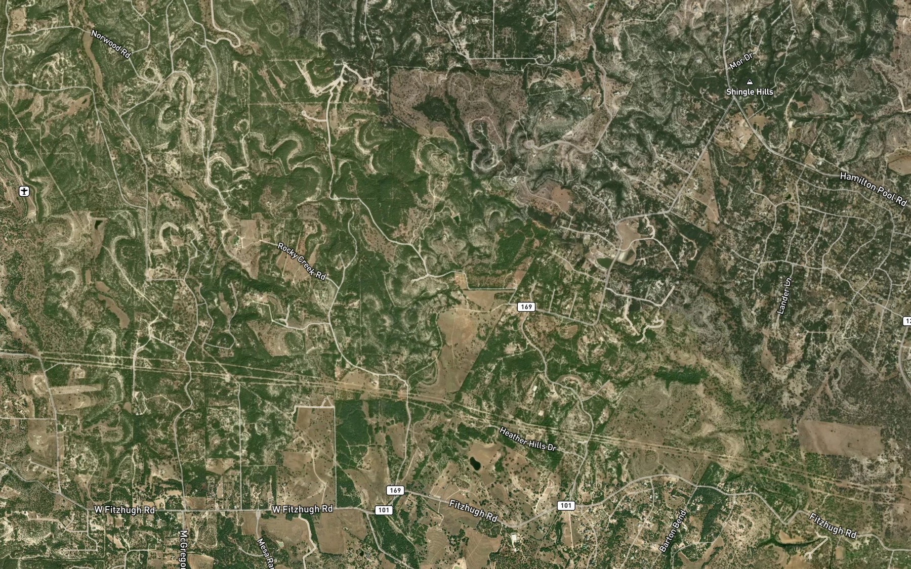 Satellite map of the Bell Spring