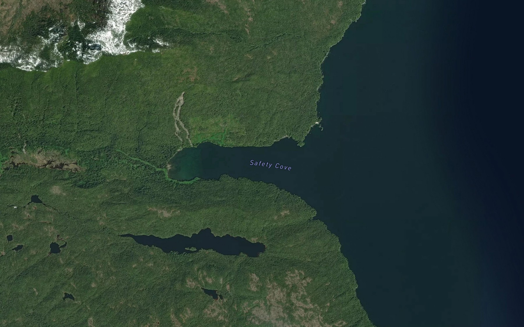 Satellite map of the Safety Cove