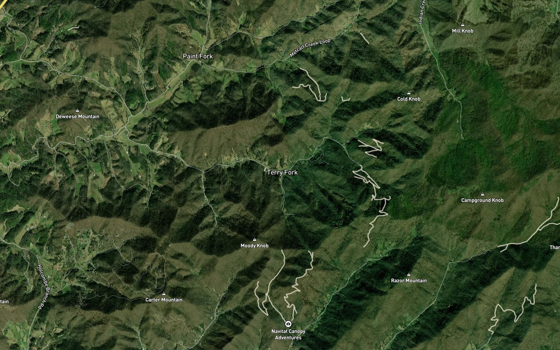 Satellite map of the Ingle Branch