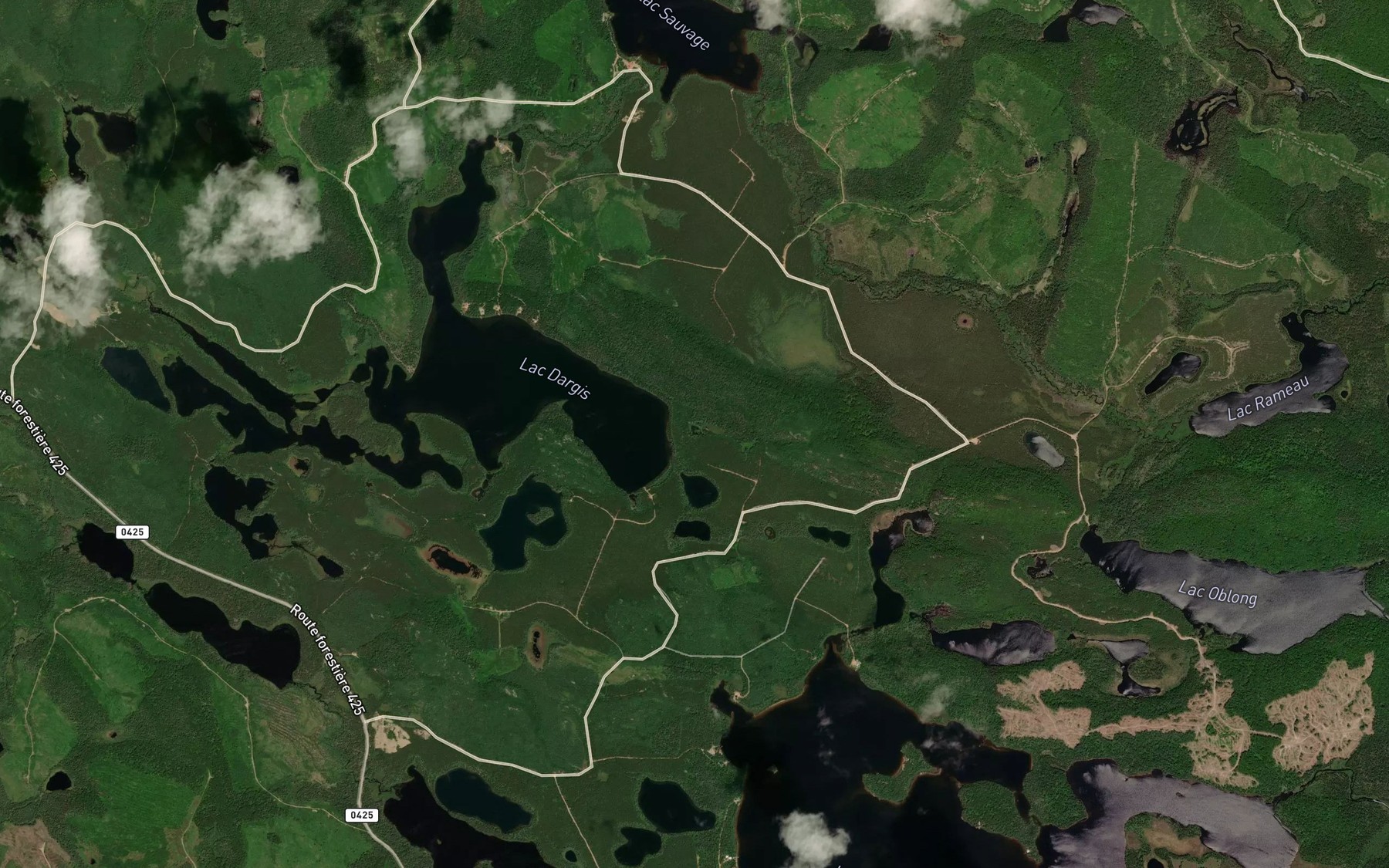 Satellite map of the Lac Pakwan