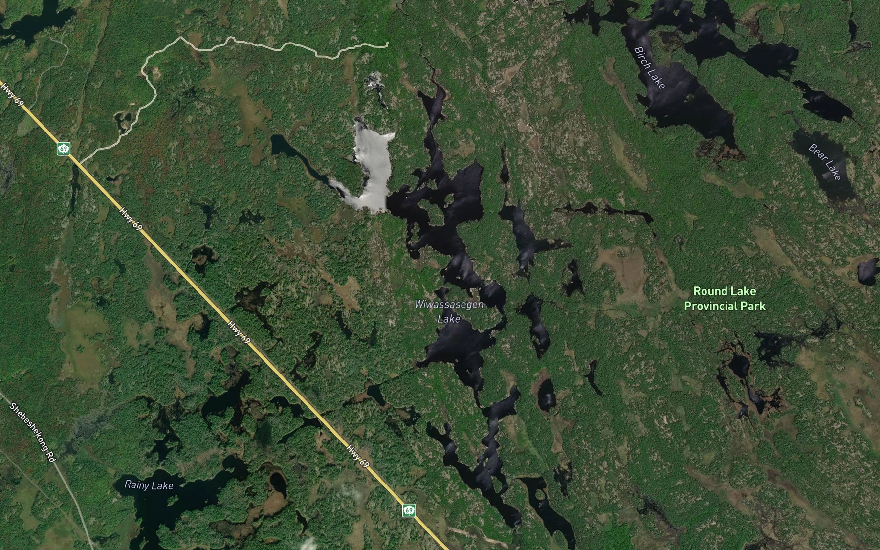 Satellite map of the Wiwassasegen Lake
