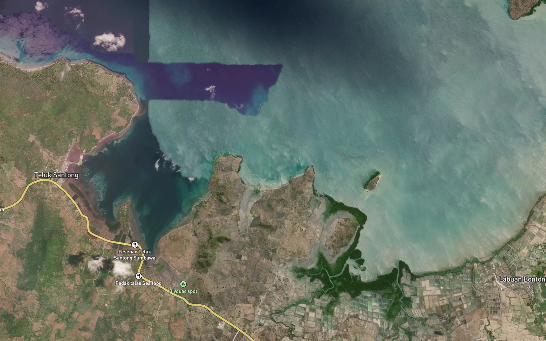 Satellite map of the Teluk Padaktalas