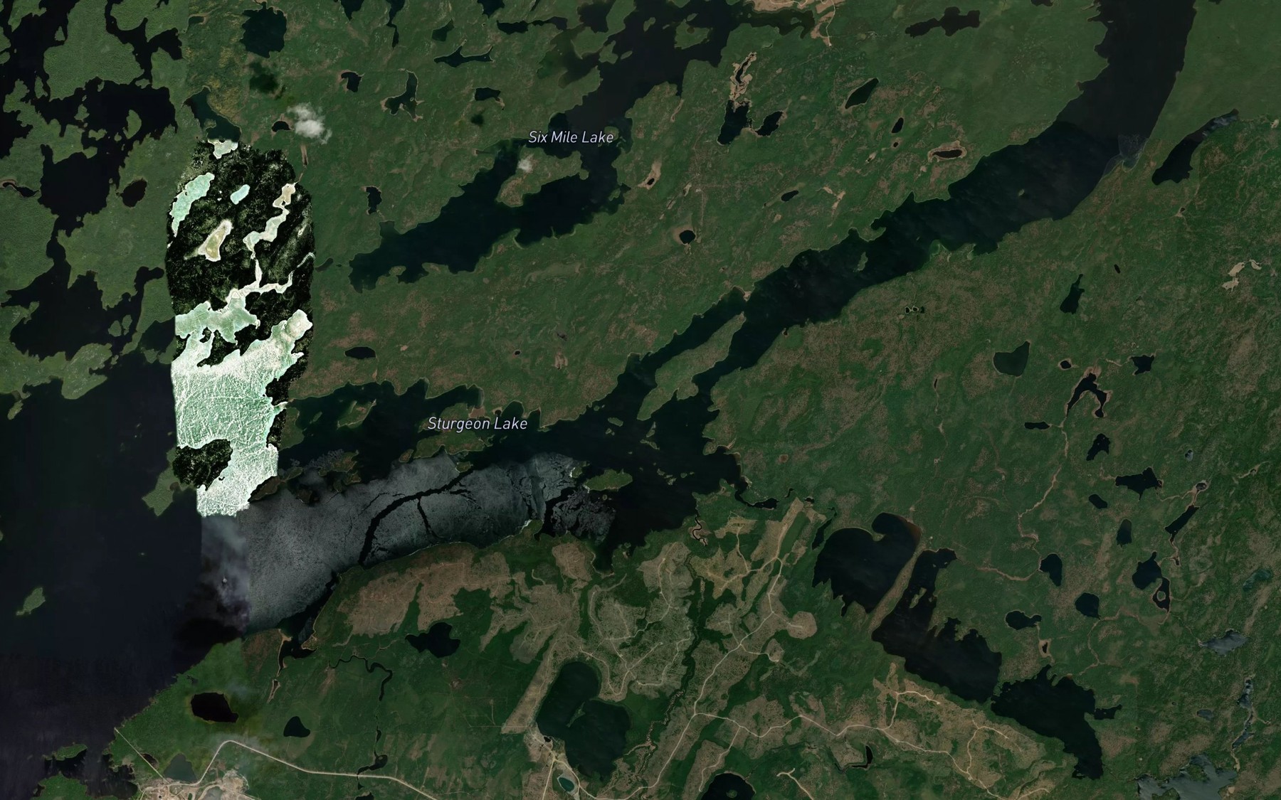 Satellite map of the Sturgeon Lake