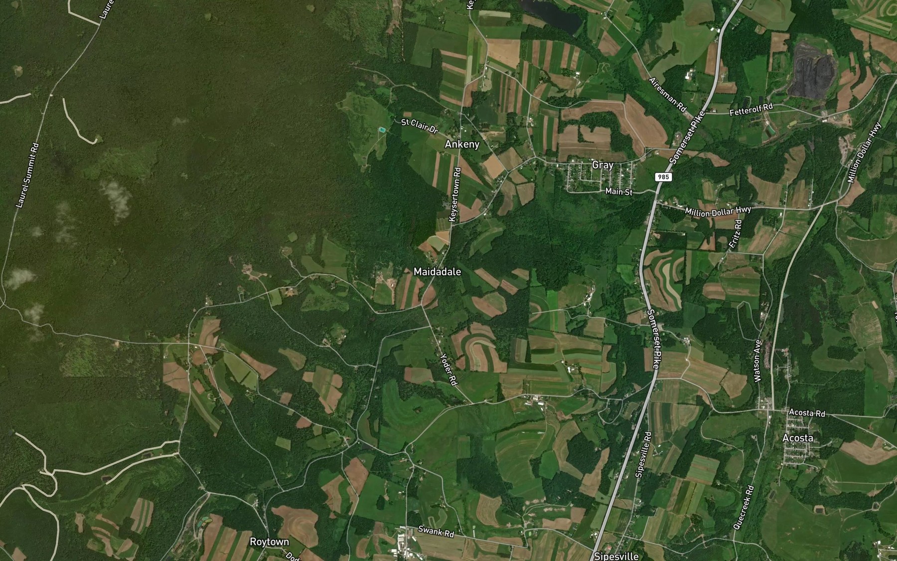 Satellite map of the Beam Run