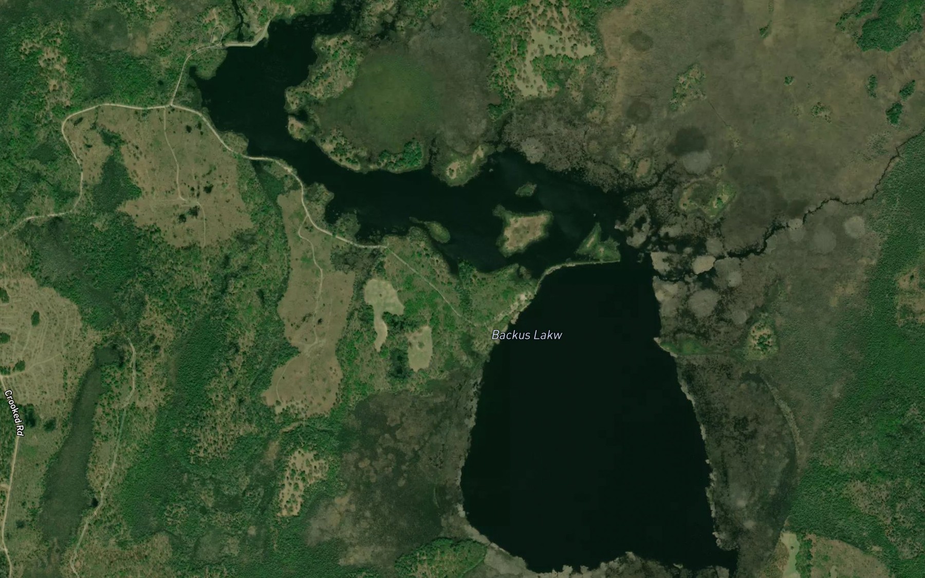 Satellite map of the Backus Lake
