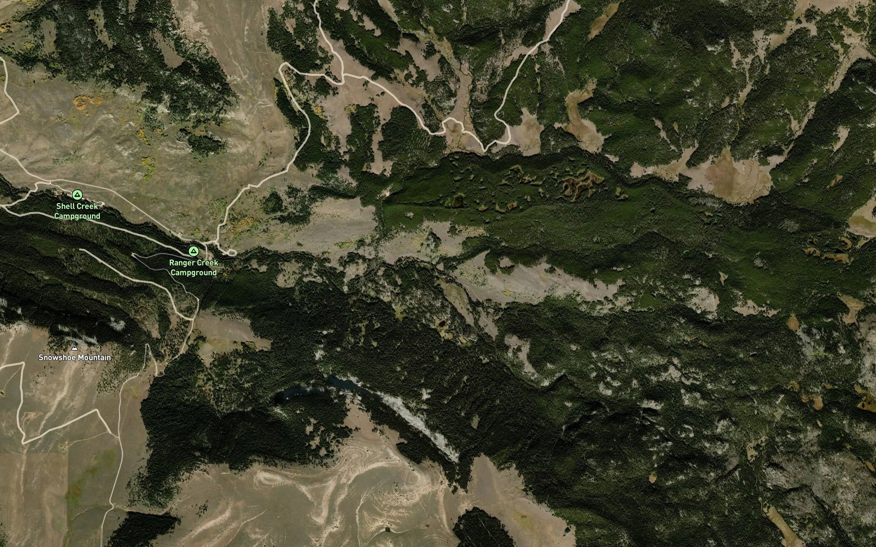 Satellite map of the McKinnon Creek