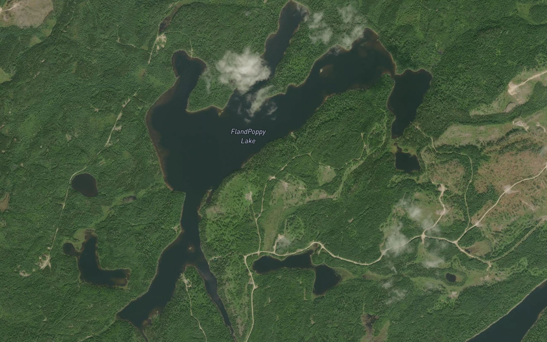 Satellite map of the Poppy Lake