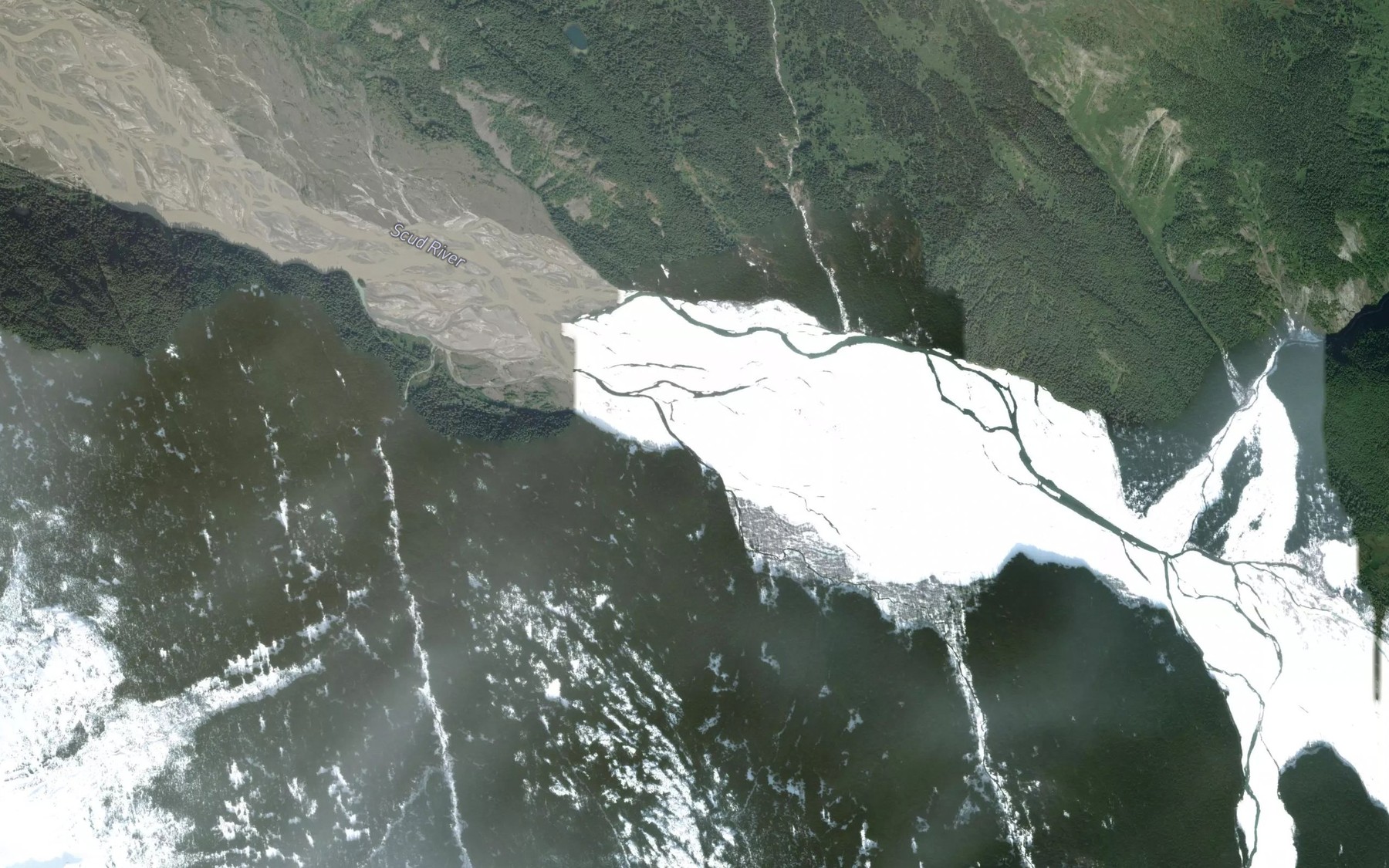 Satellite map of the Fishbone Creek