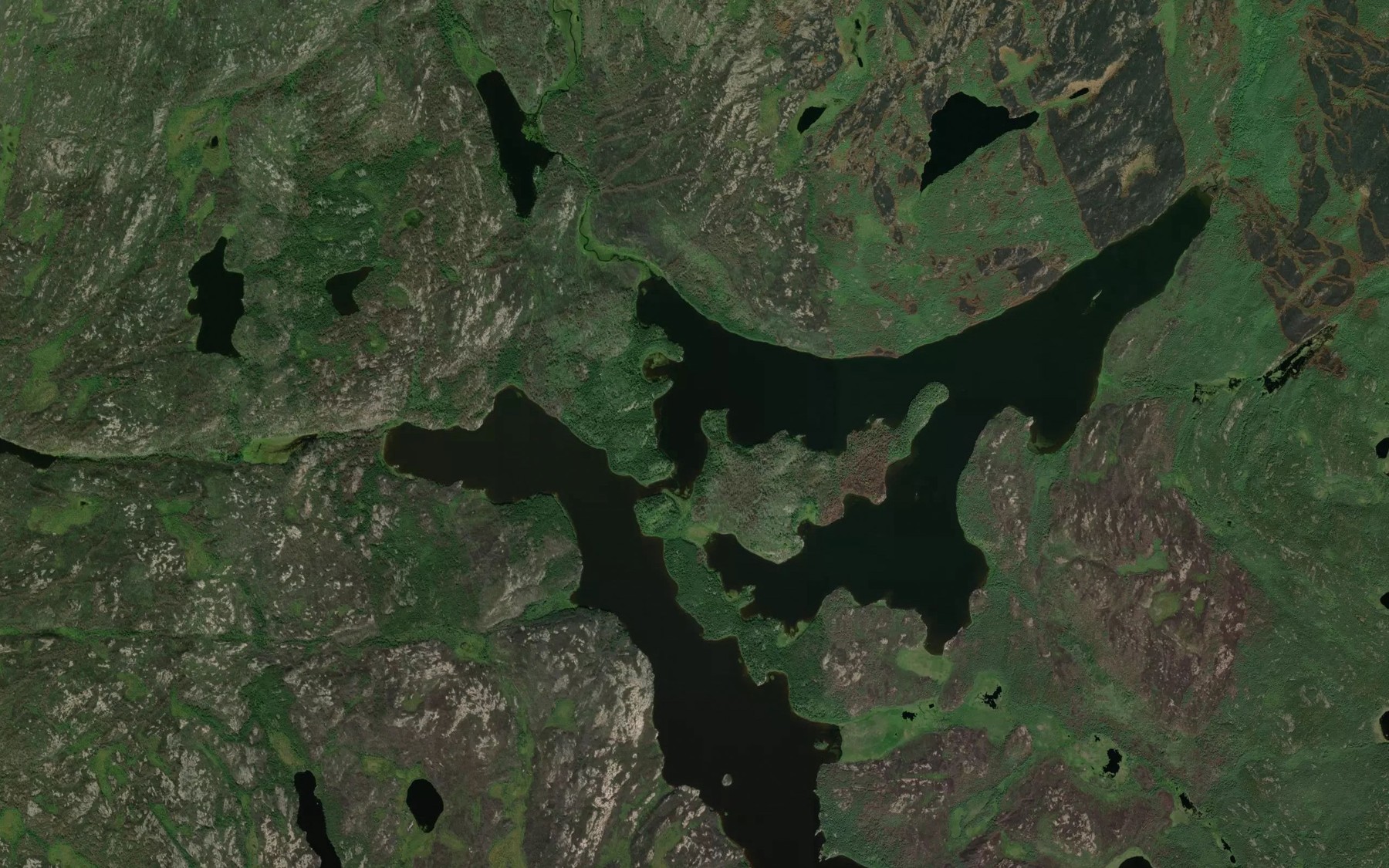 Satellite map of the Flinthead Lake