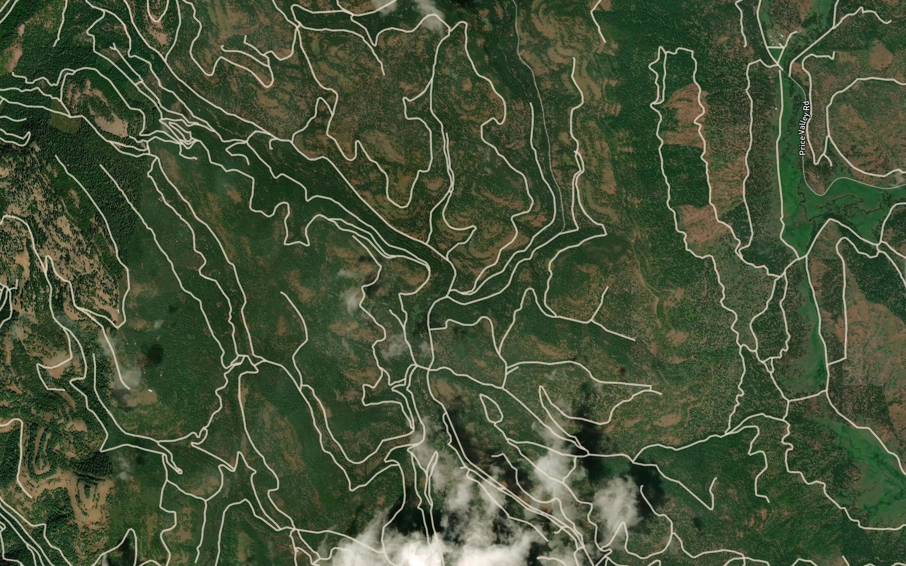 Satellite map of the East Fork Lost Creek
