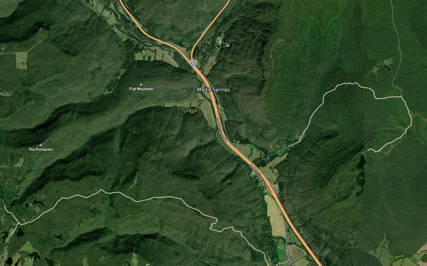 Satellite map of the Jumpoff Cove Branch