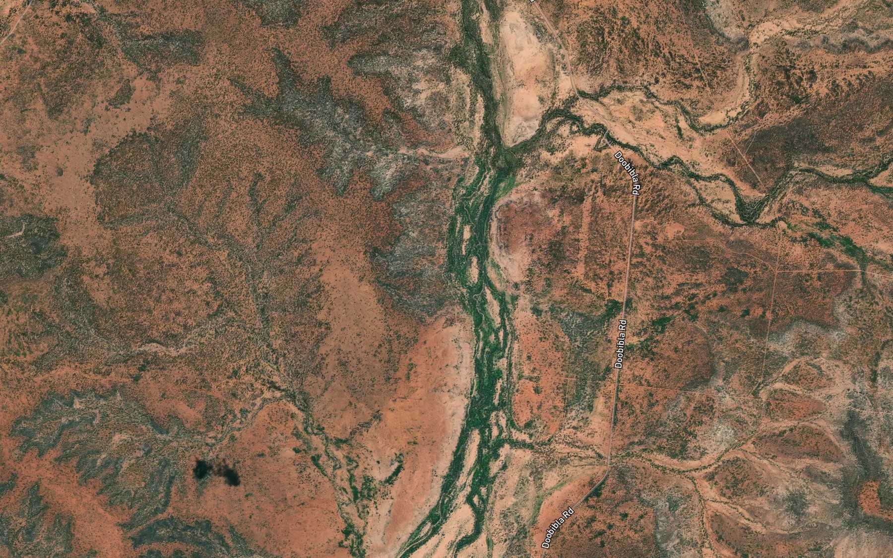 Satellite map of the Tumblebury Creek