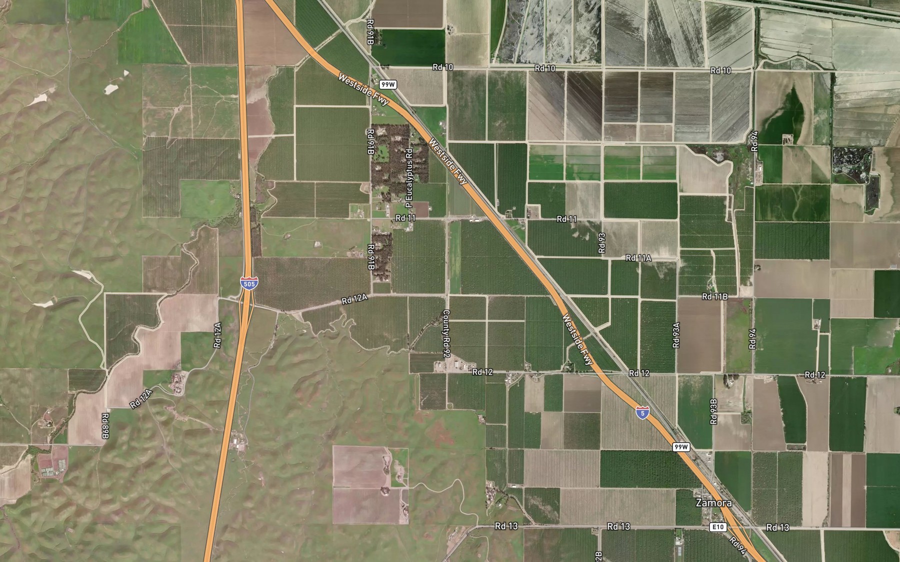 Satellite map of the Bretona Creek
