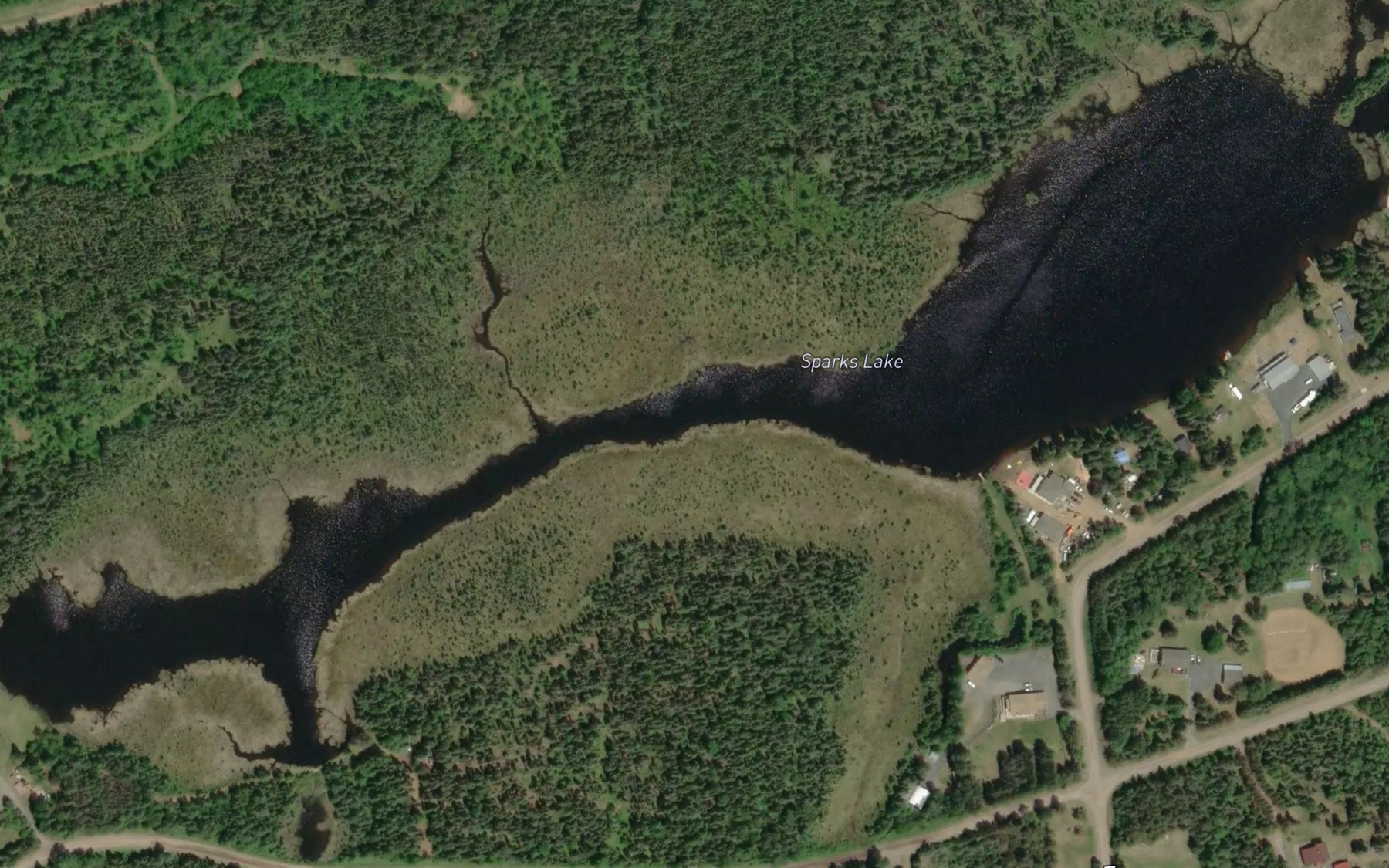 Satellite map of the Sparks Lake