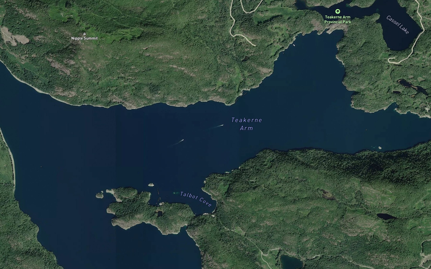 Satellite map of the Teakerne Arm
