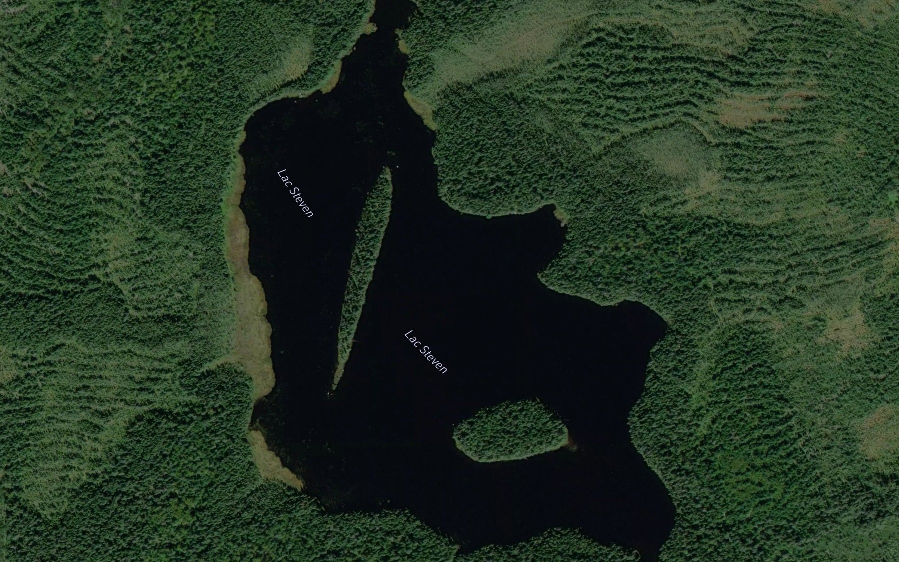 Satellite map of the Lac Steven