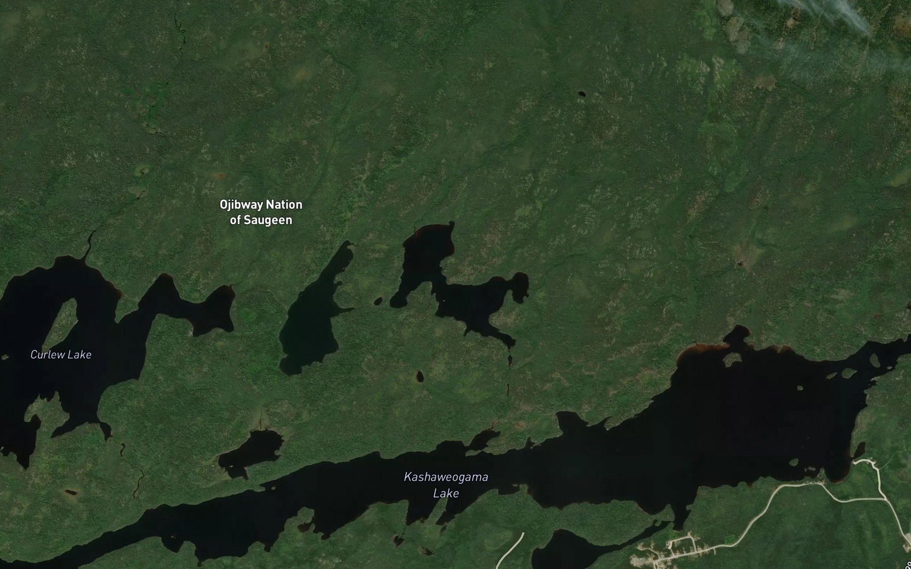 Satellite map of the Heron Lake