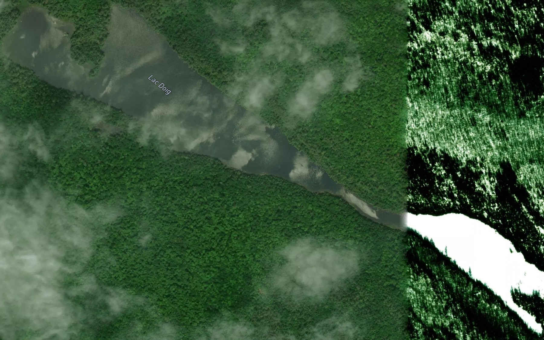 Satellite map of the Lac Doig