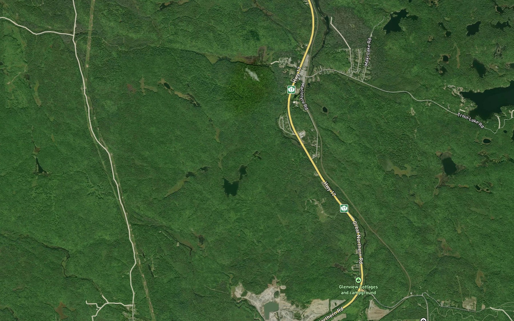 Satellite map of the West Root River