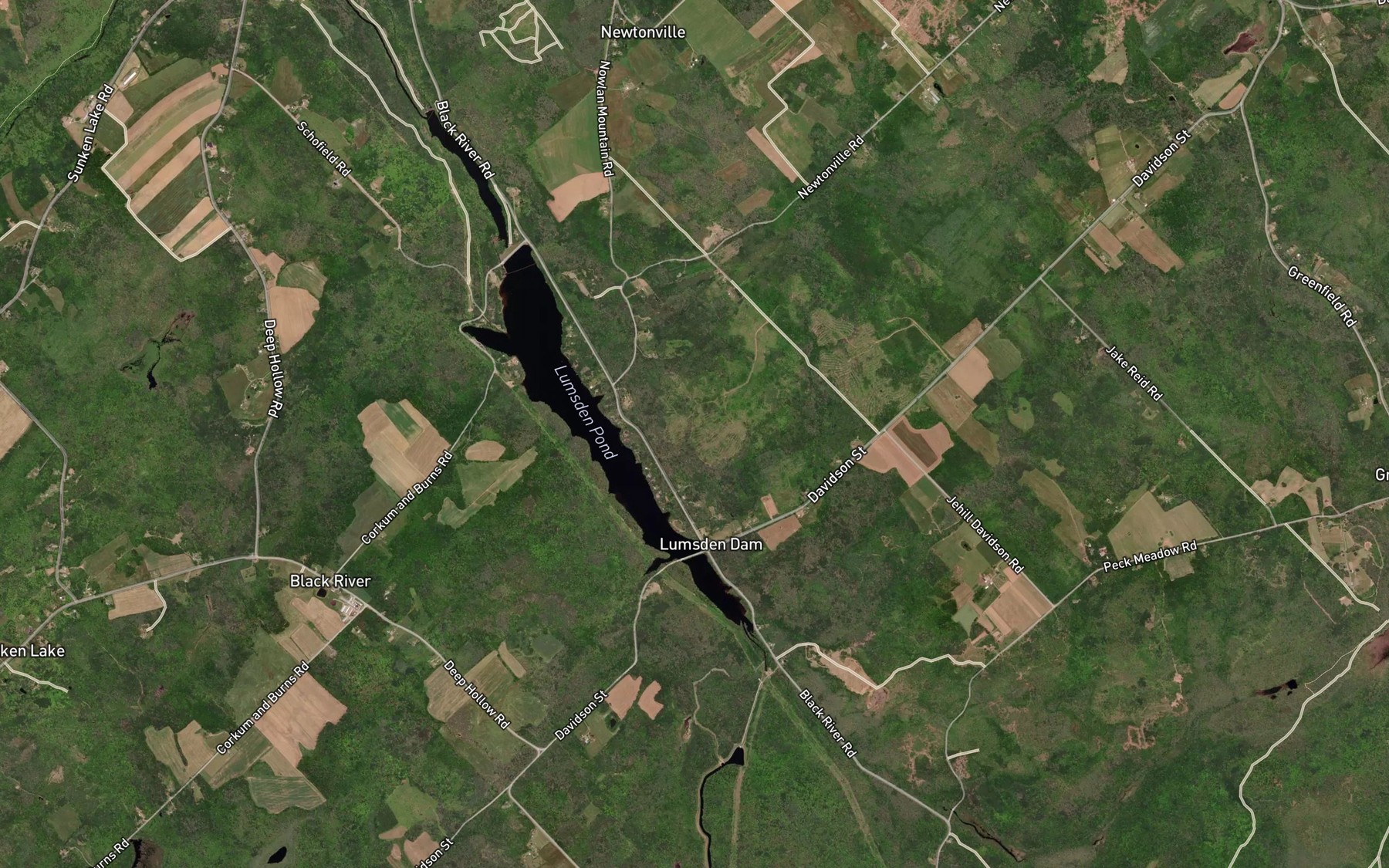 Satellite map of the Levy Brook