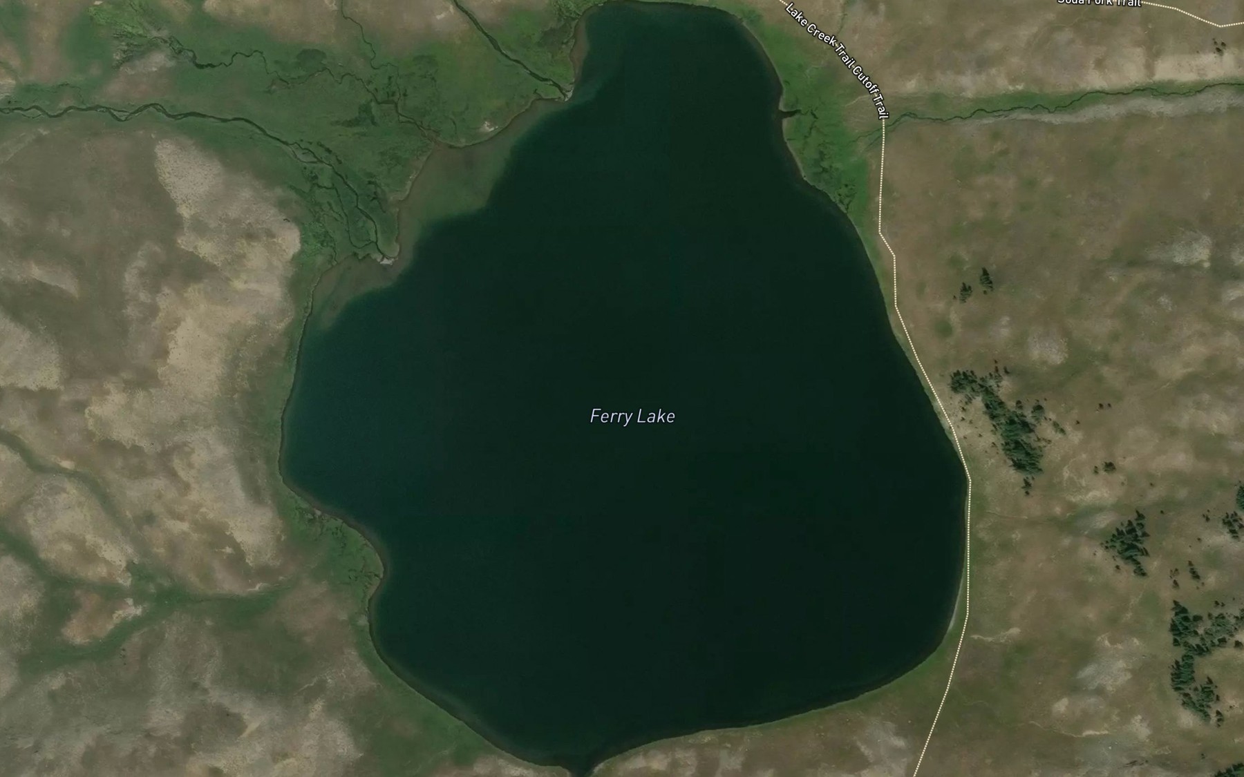 Satellite map of the Ferry Lake
