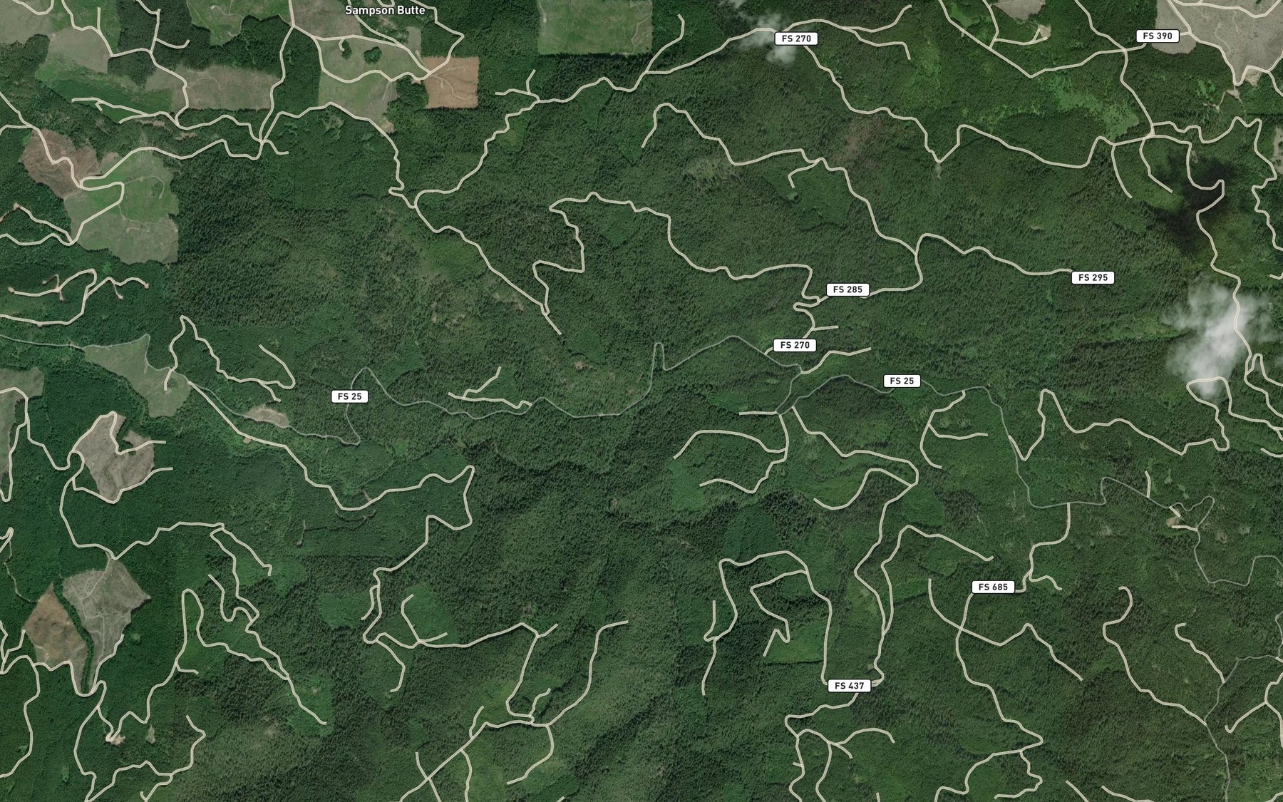 Satellite map of the Withrow Creek
