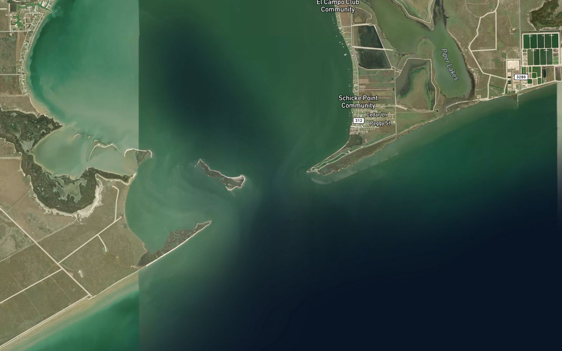 Satellite map of the Carancahua Pass