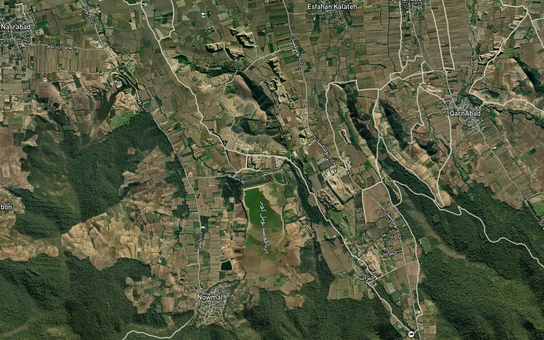 Satellite map of the Rudkhaneh-ye Garmab Dasht