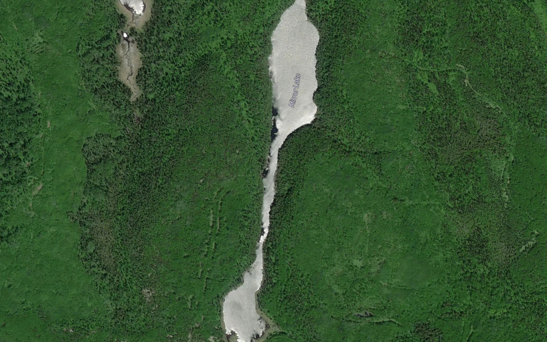 Satellite map of the Mirror Lake