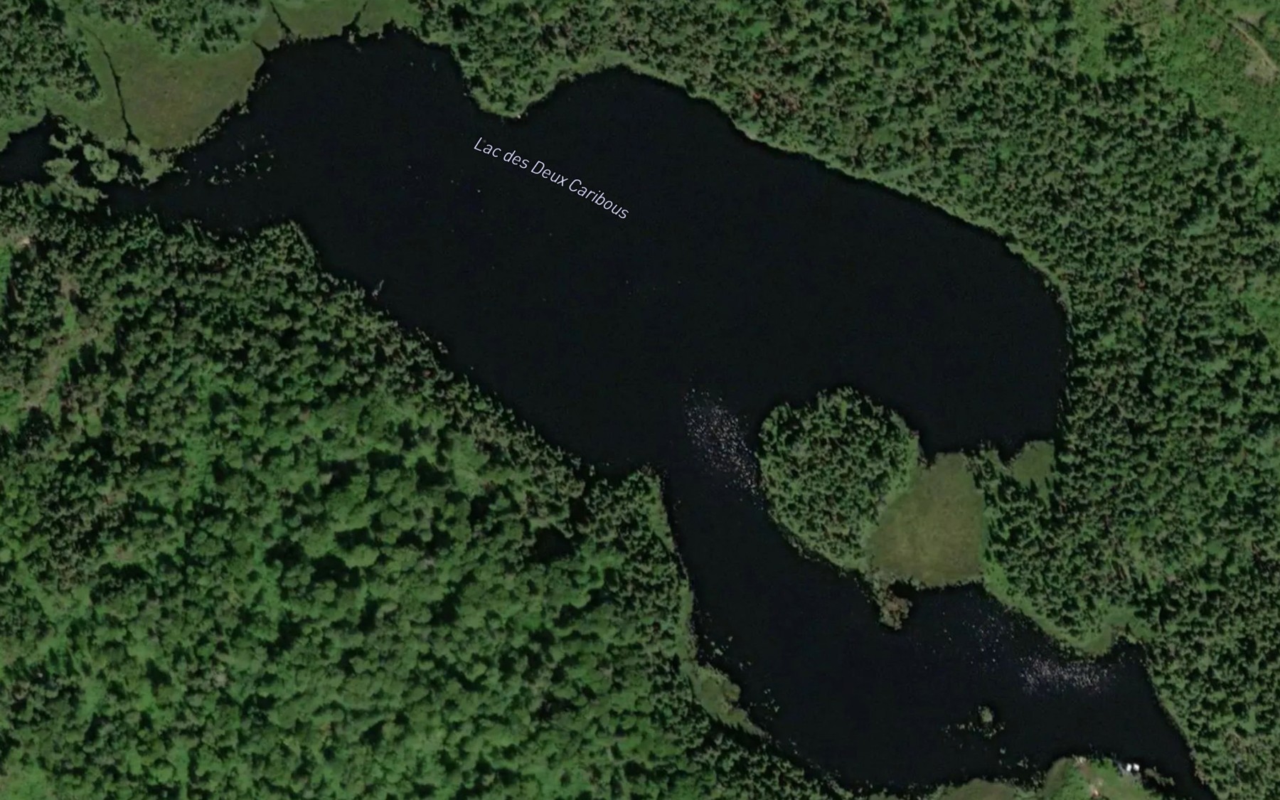 Satellite map of the Lac des Deux Caribous