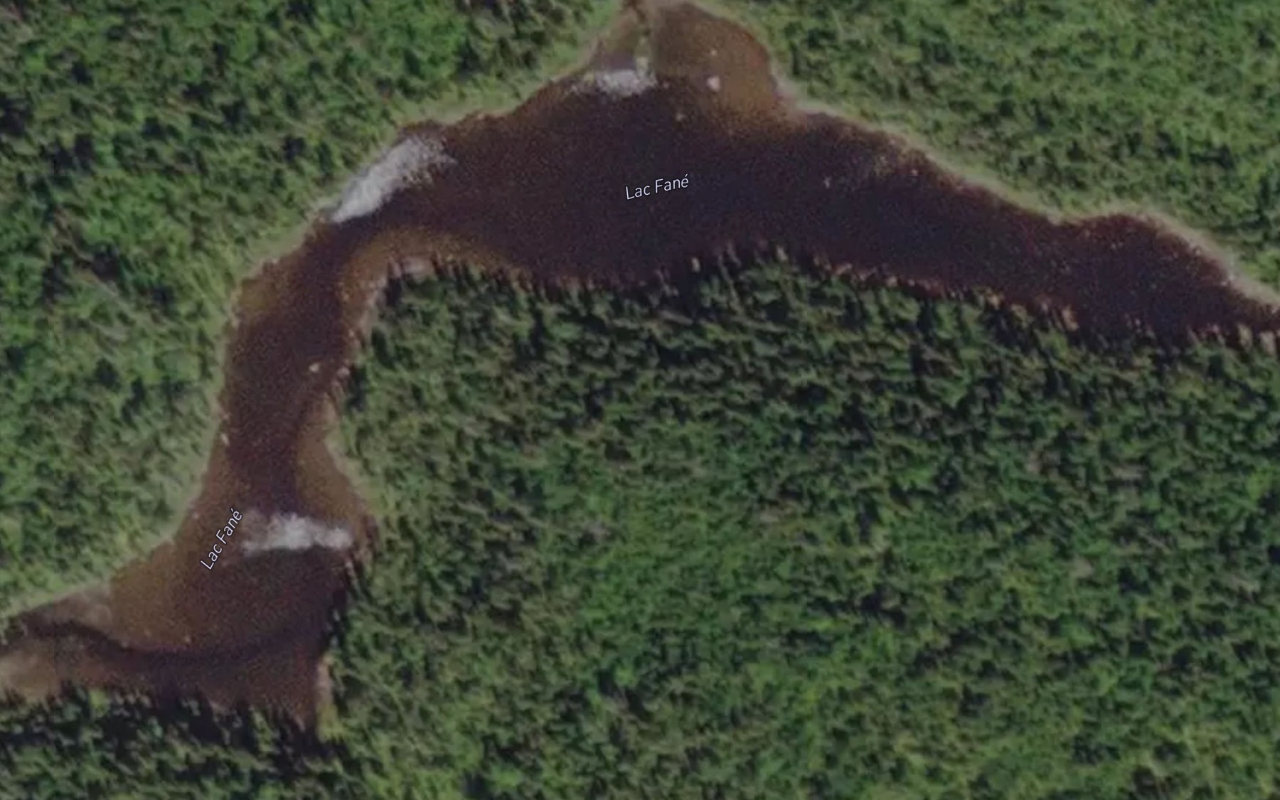 Satellite map of the Lac Fane