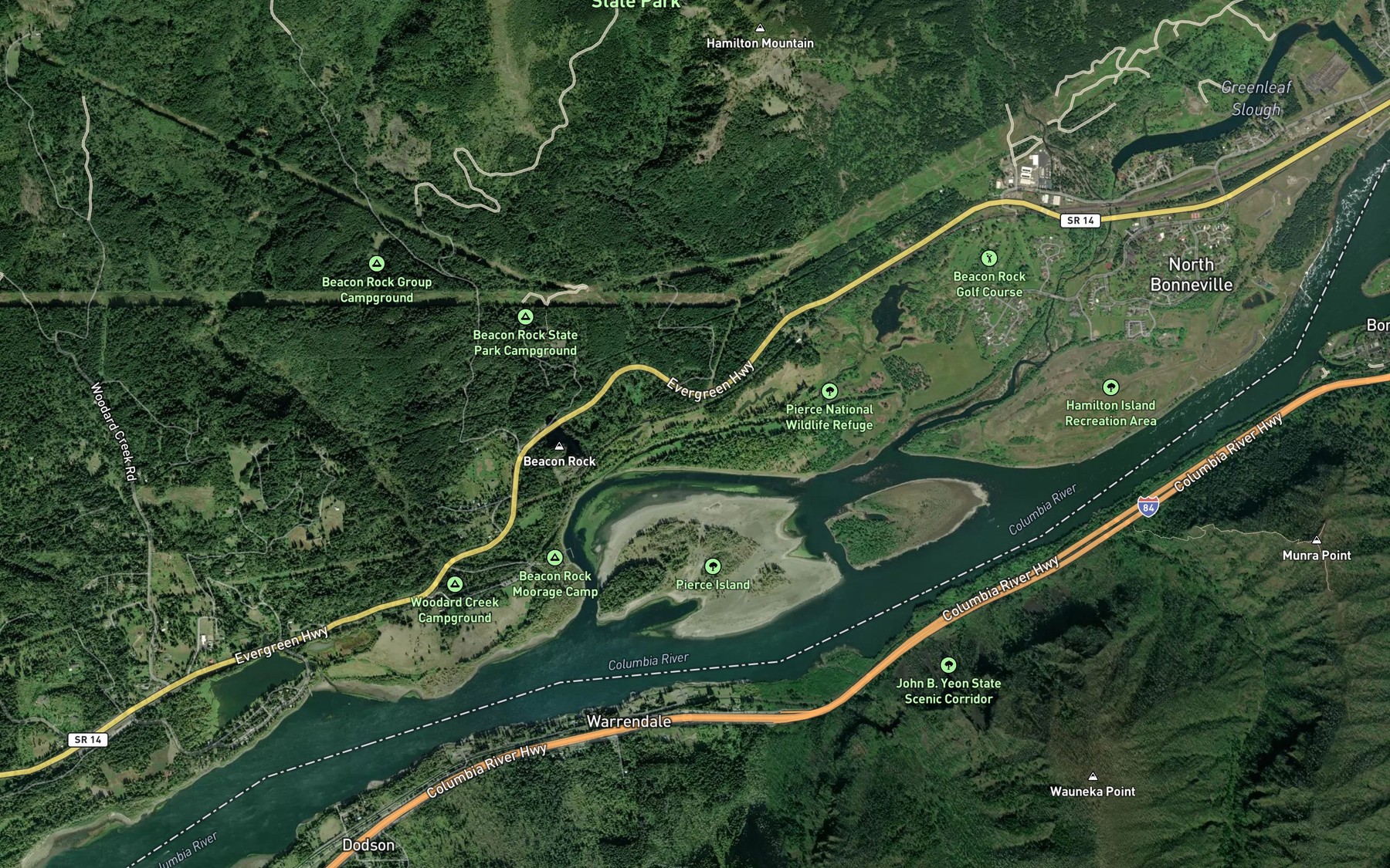 Satellite map of the Hardy Slough