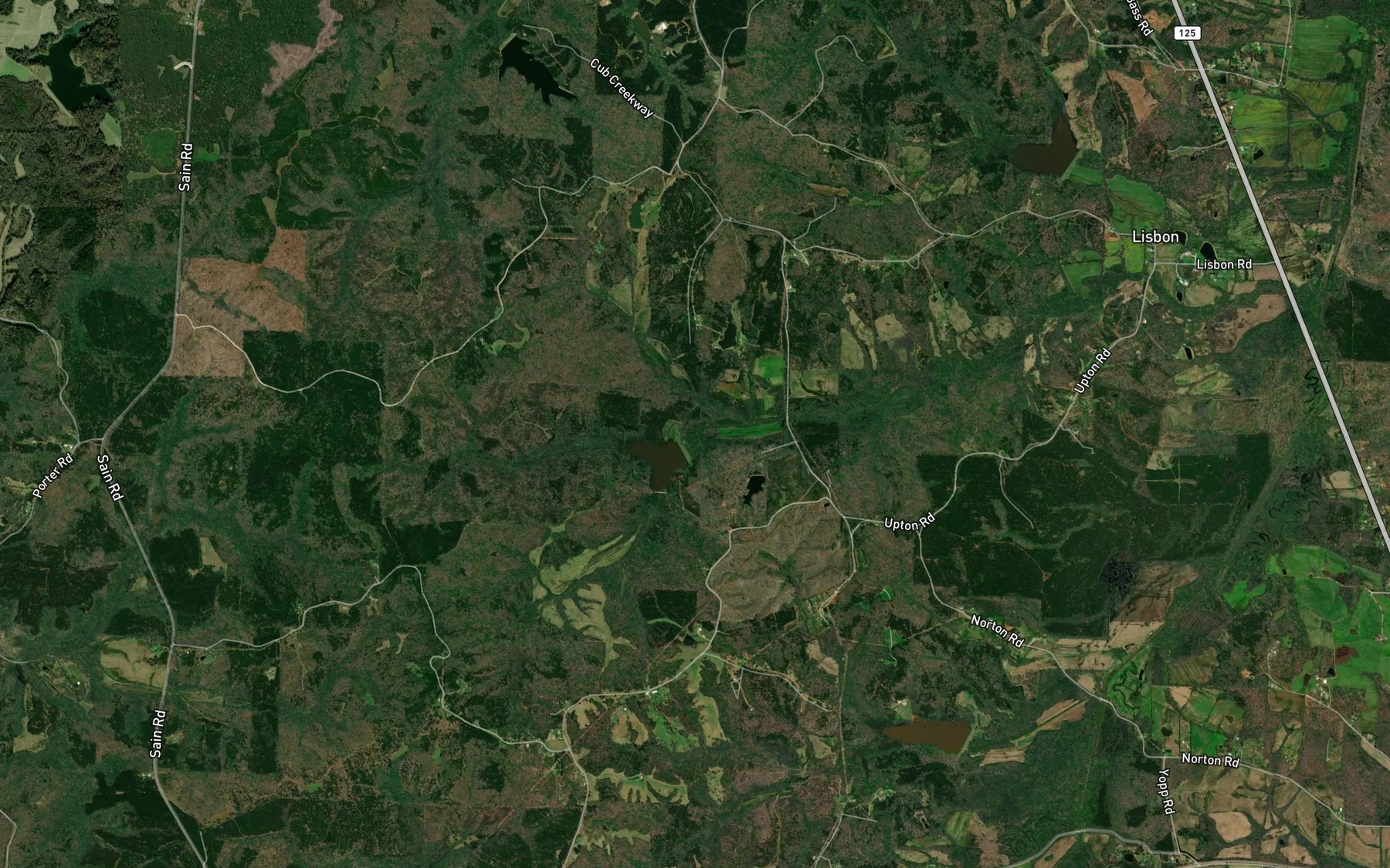 Satellite map of the Porters Creek Lake Number Four