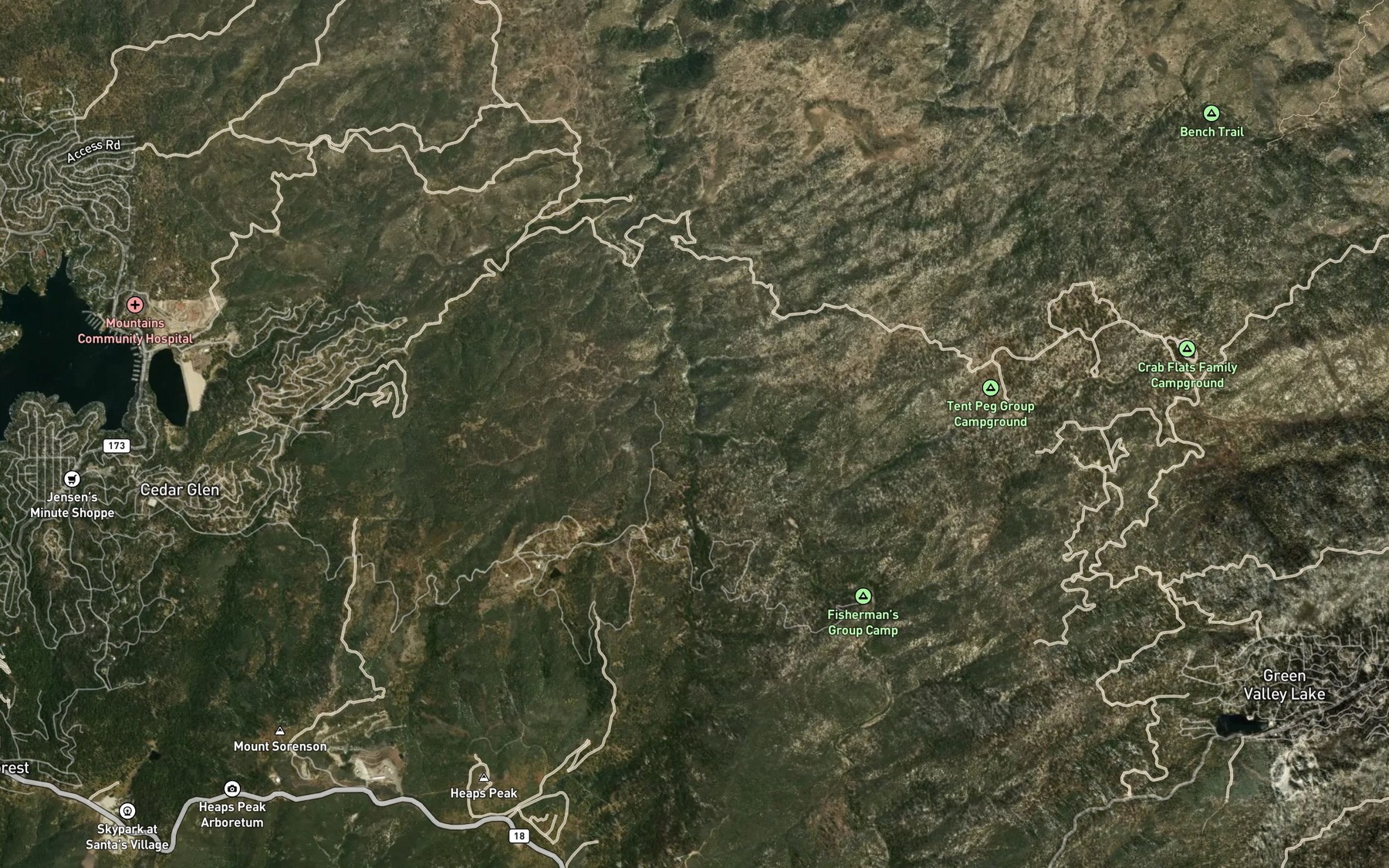 Satellite map of the Sheep Creek