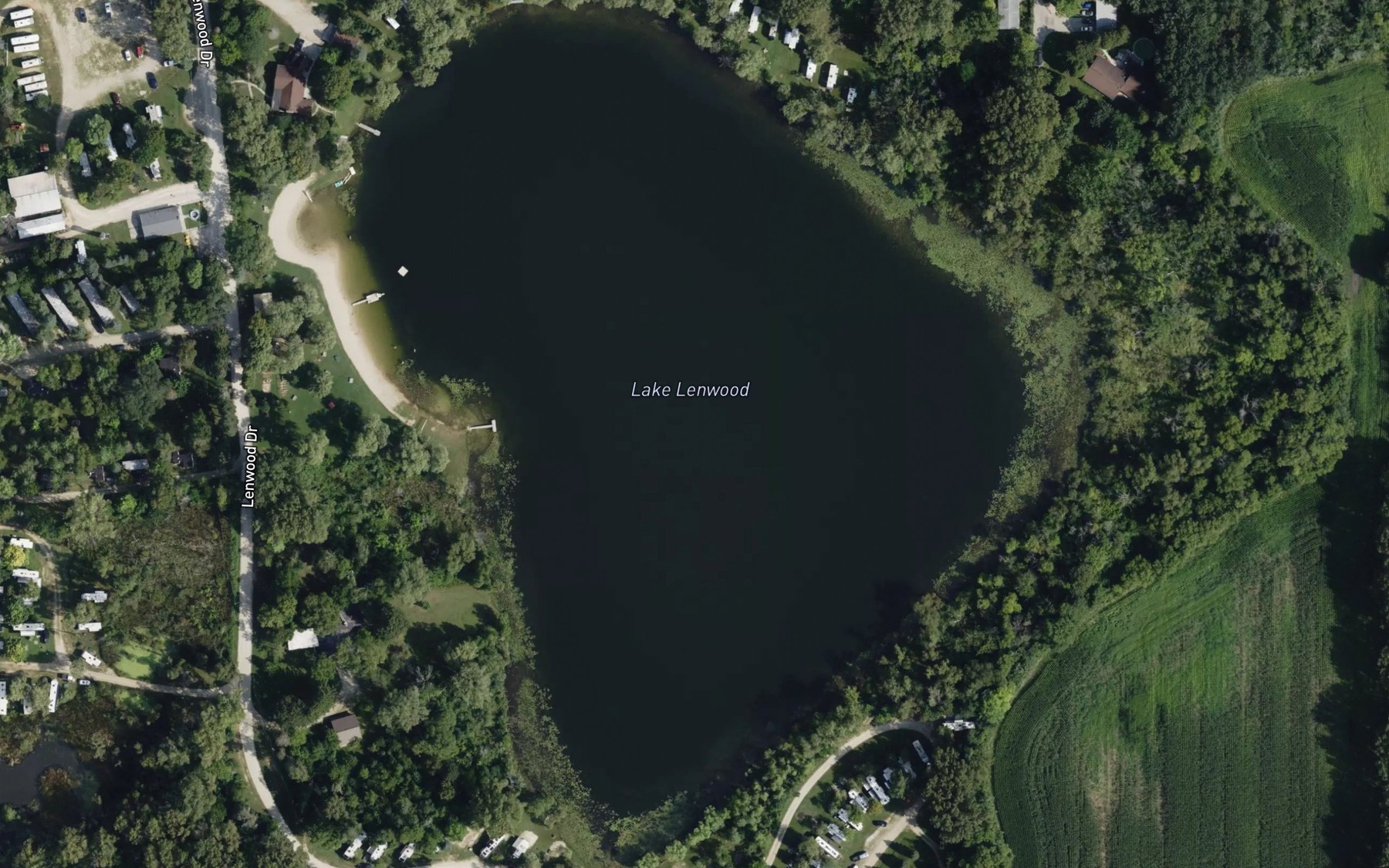Satellite map of the Lake Lenwood