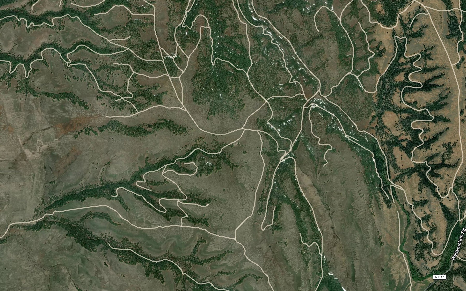 Satellite map of the Davis Spring Reservoir