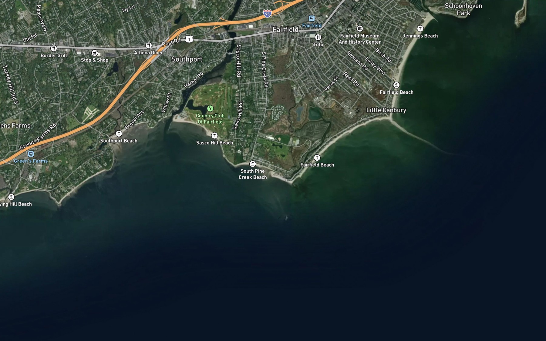Satellite map of the Pine Creek