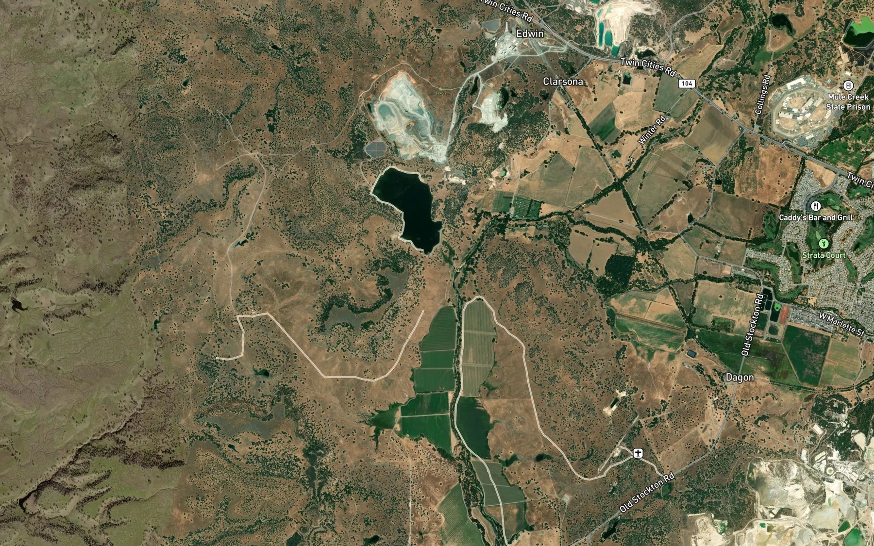 Satellite map of the Loch Lane Lake
