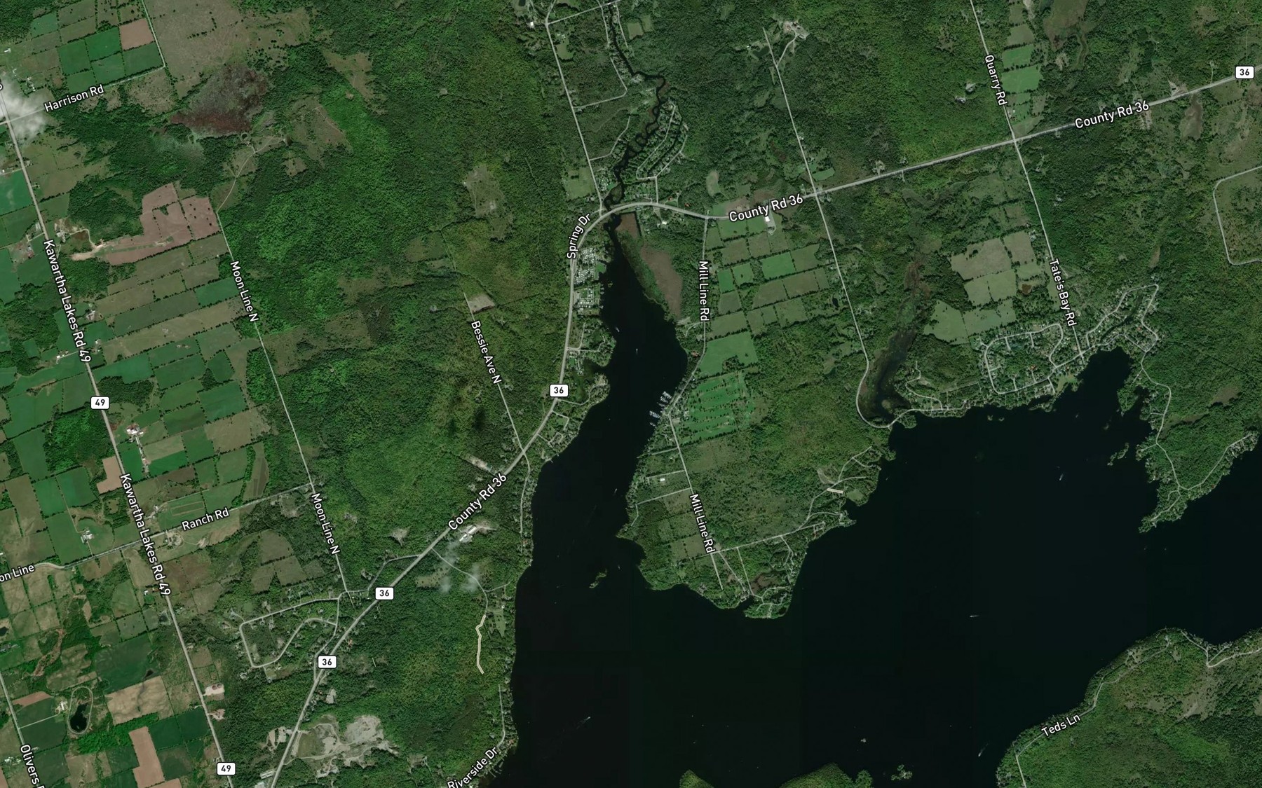 Satellite map of the Nogies Creek Bay