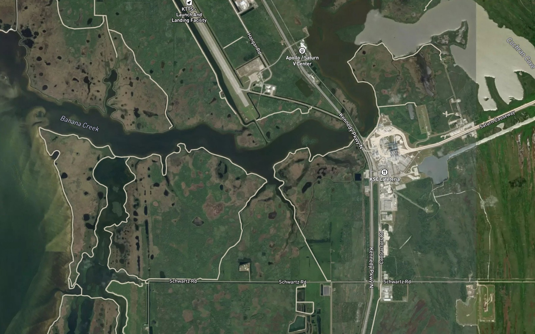 Satellite map of the Seven Pines Creek