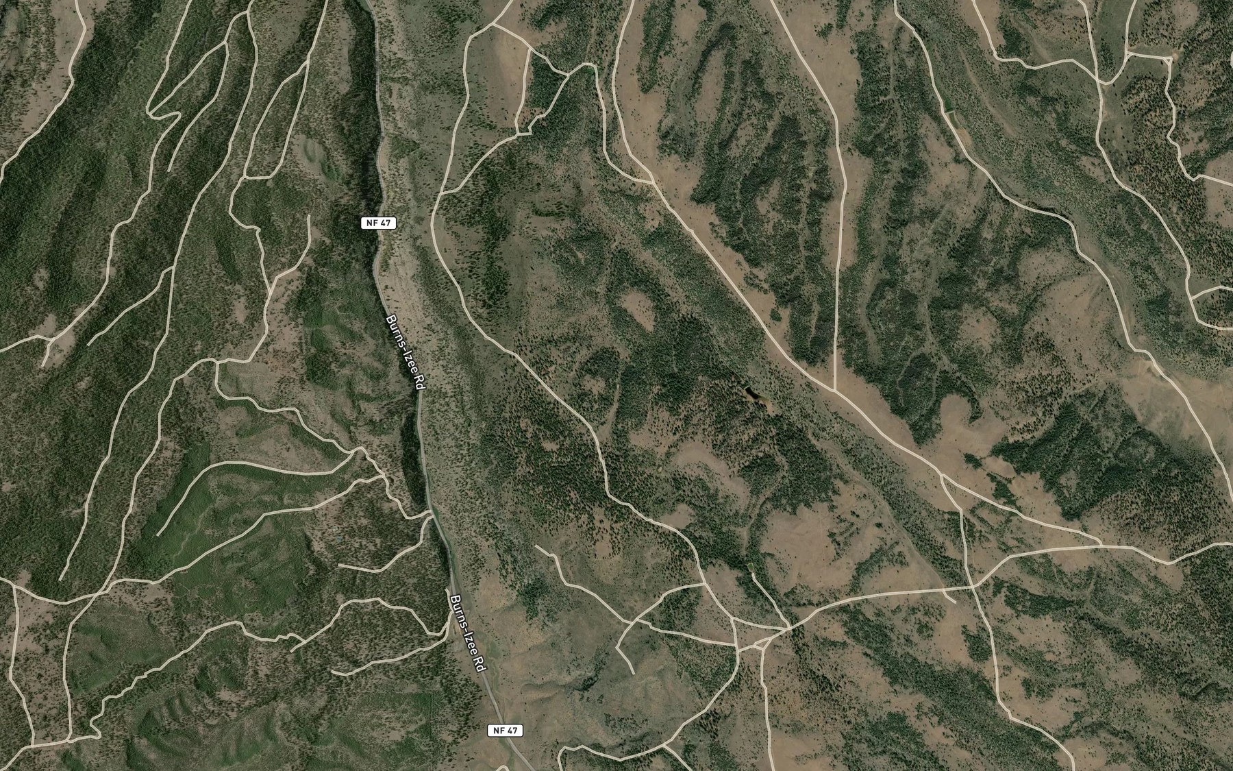 Satellite map of the Deer Camp Reservoir