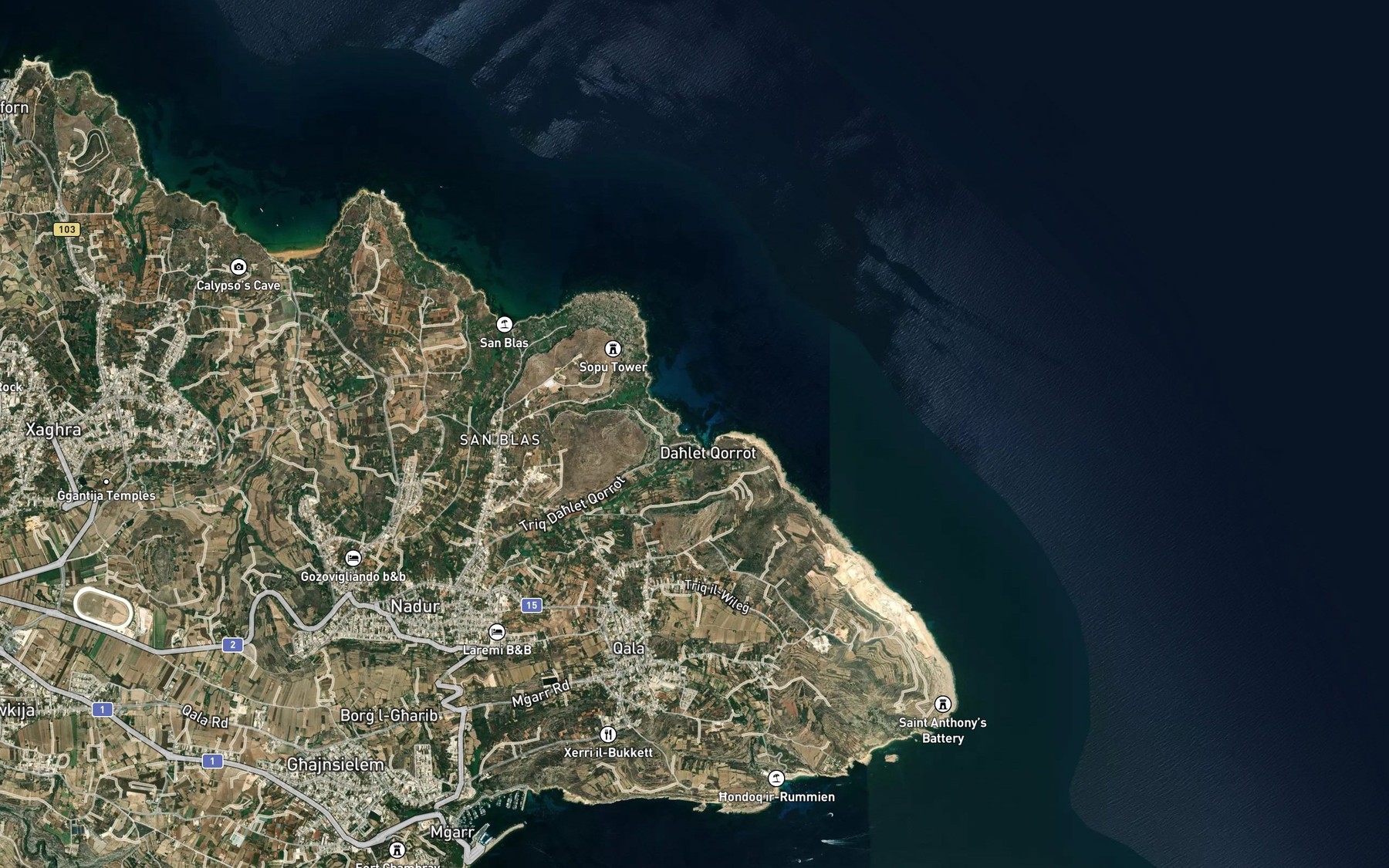 Satellite map of the Dahlet Qorrot