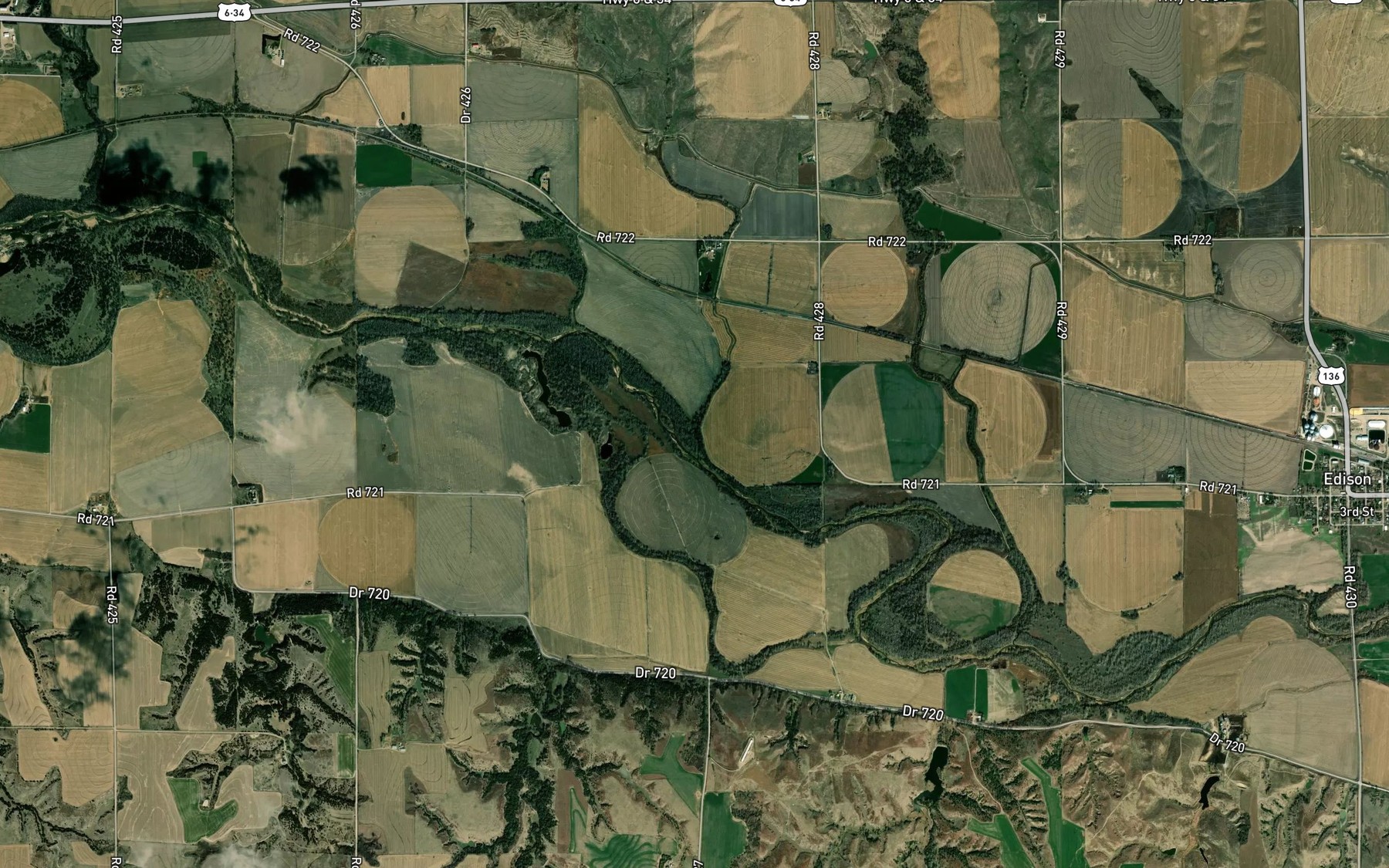 Satellite map of the Big Antelope Creek