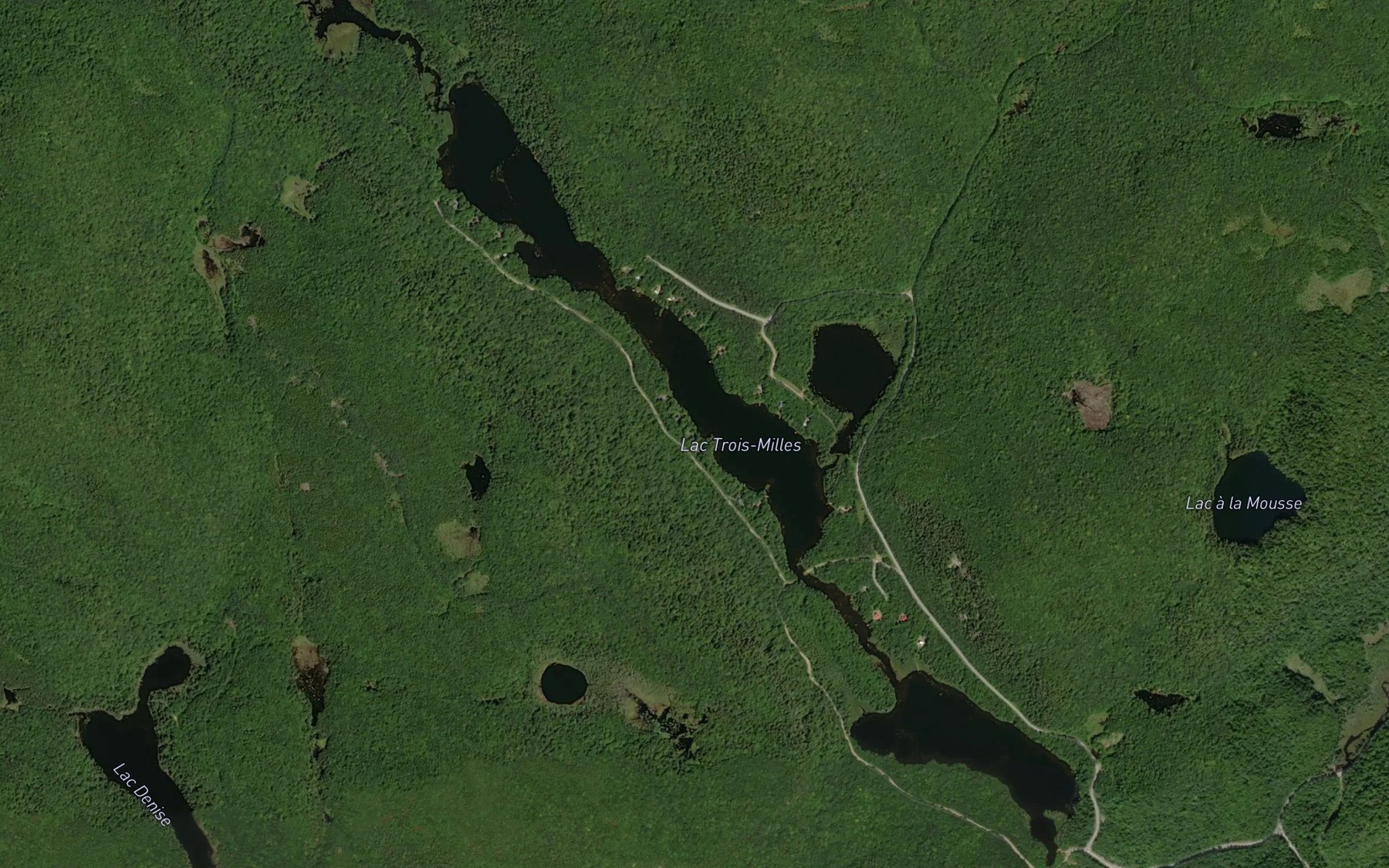 Satellite map of the Lac Trois Milles
