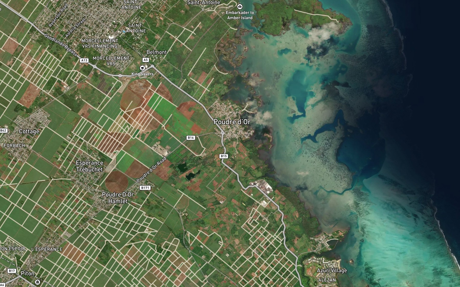 Satellite map of the Riviere Citronniers